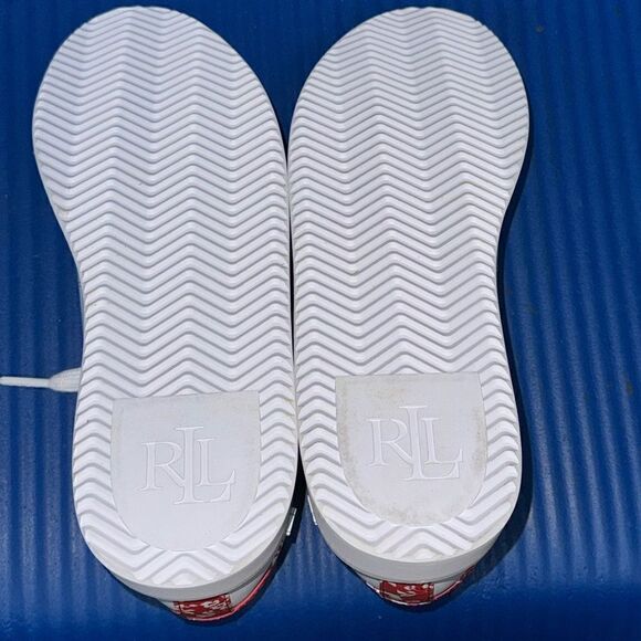 Size 11- Women’s Ralph Lauren Angeline II Leather Floral Sneakers NEW 🌹 - Picture 8 of 8